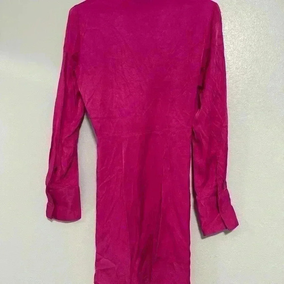 90. Zara Pink Twist Front LongSleeved Dress Womens Sz XS - Picture 9 of 9